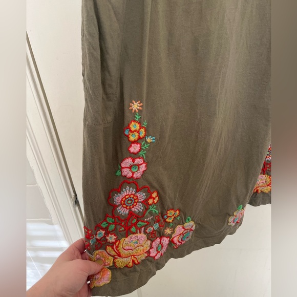 Johnny Was JWLA Sleeveless Green Embroidered Dress - Picture 2 of 5